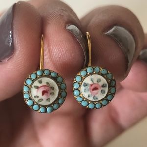 Antique Button Earings